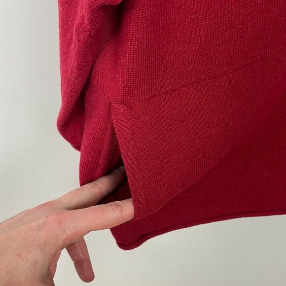 J Jill Cashmere Sweater Red Bell Sleeve Kimono Pullover Top Size XS Knit Minimal - Picture 7 of 12
